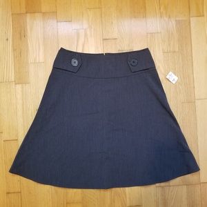 Grey Mod Button A-line Skirt